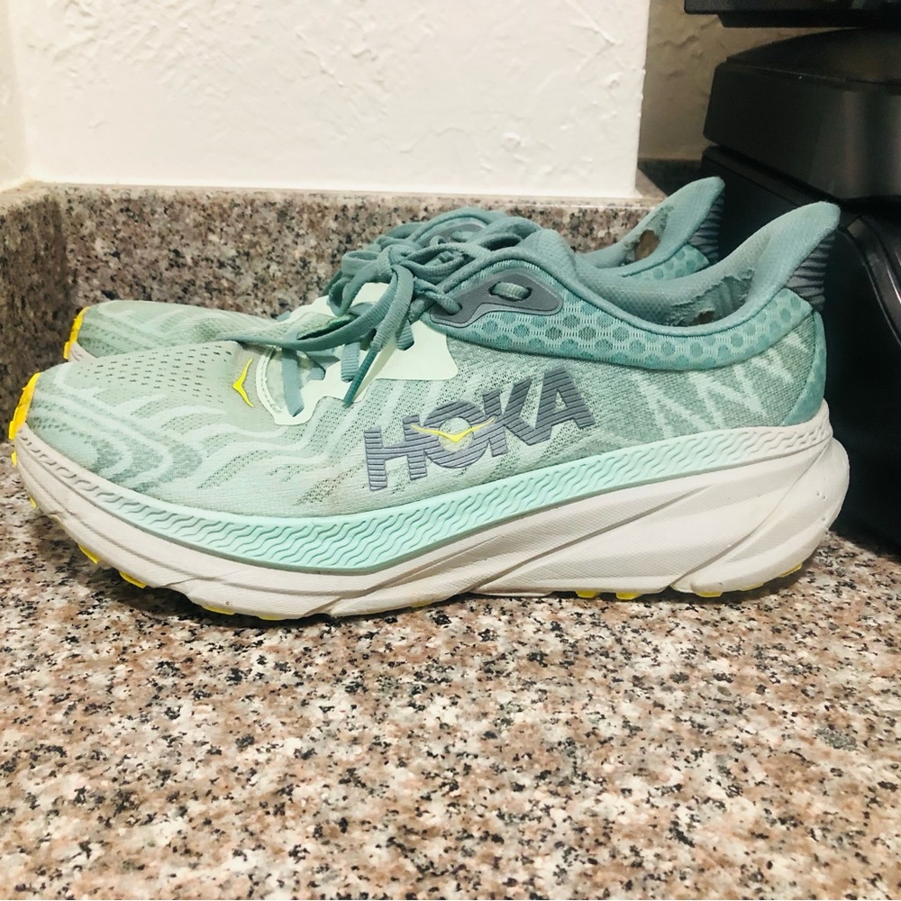 Hoka One One Teal and Blue Interior Label Running Shoe
